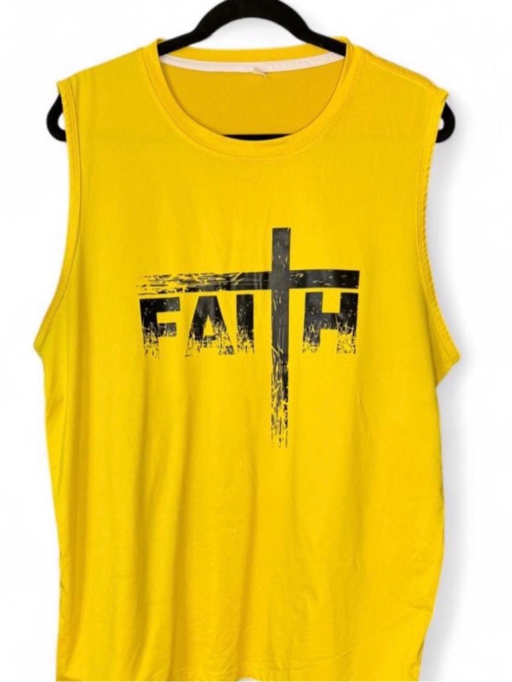 Youth Yellow FAITH Cross Graphic Tank Top